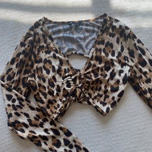 Shein cheetah print crop top